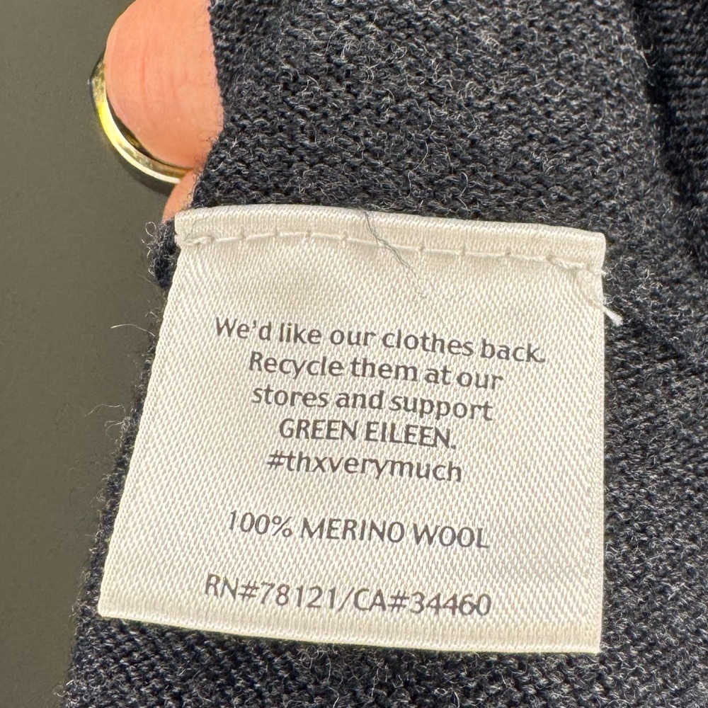Eileen Fisher Merino Wool Crew Neck Sweater | Small | Charcoal - Picture 7 of 8